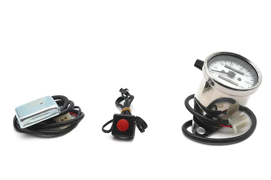 V-Twin Mini Multi-Colored 60mm Speedometer with 12V System Compatibility (Part No. 39-0433) by V-Twin