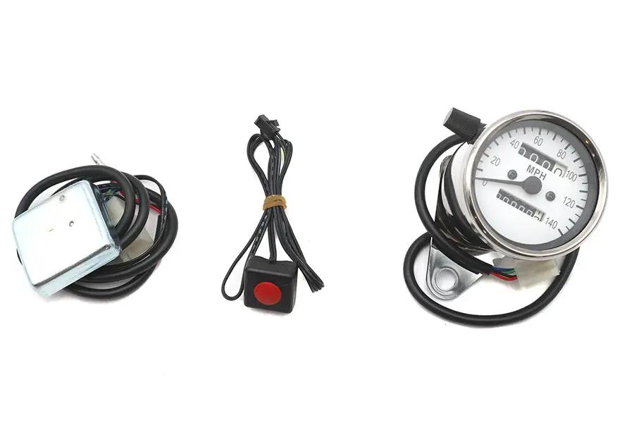 V-Twin Mini Multi-Colored 60mm Speedometer with 12V System Compatibility (Part No. 39-0433) by V-Twin
