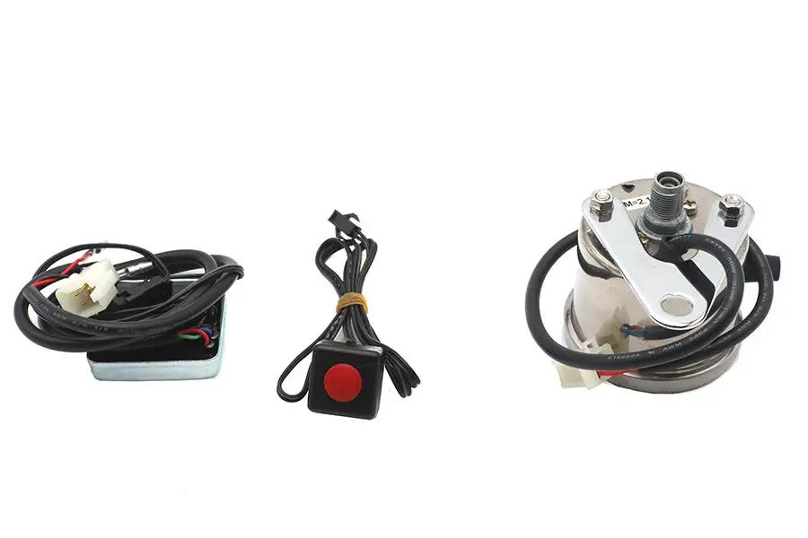 V-Twin Mini Multi-Colored 60mm Speedometer with 12V System Compatibility (Part No. 39-0433) by V-Twin