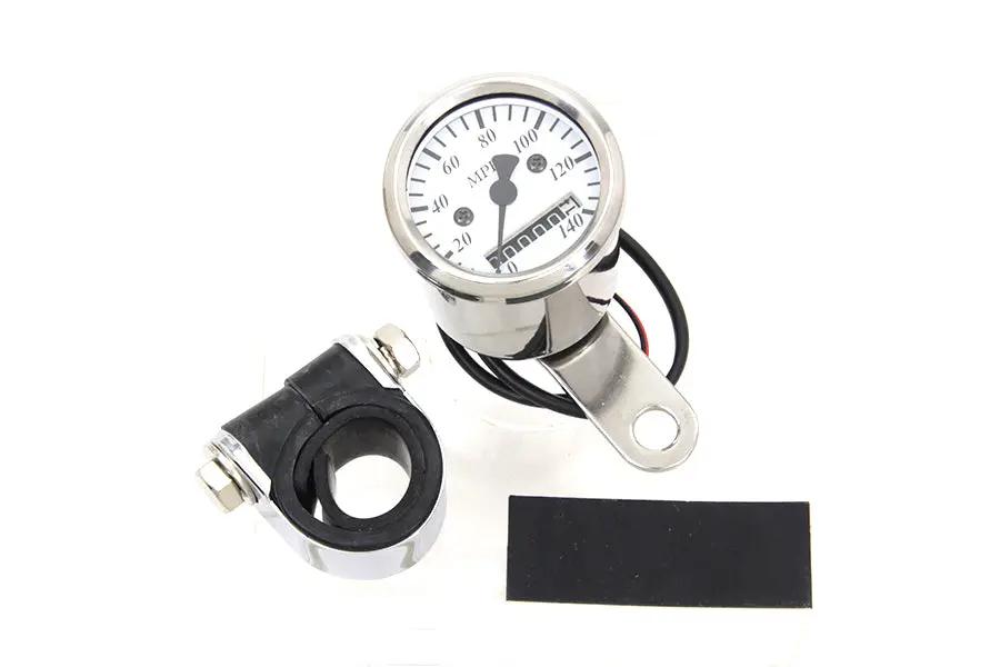 V-Twin Mini 48mm Speedometer with 2240:60 Ratio and Includes Cable & Mount Clamp by V-Twin