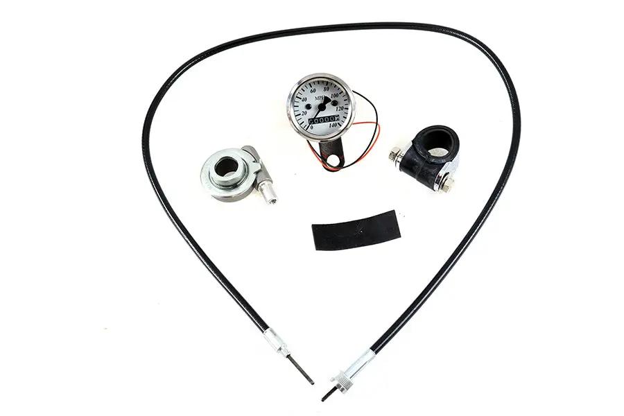 V-Twin Mini 48mm Speedometer with 2:1 Ratio Kit by V-Twin
