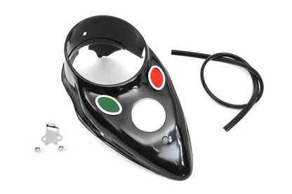 V-Twin Black Replica Cateye Dash Panel for Harley Davidson EL and FL 1939-1946 by V-Twin