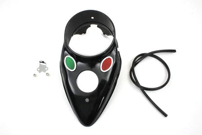 V-Twin Black Replica Cateye Dash Panel for Harley Davidson EL and FL 1939-1946 by V-Twin