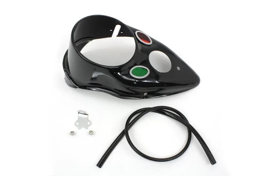 V-Twin Black Replica Cateye Dash Panel for Harley Davidson EL and FL 1939-1946 by V-Twin