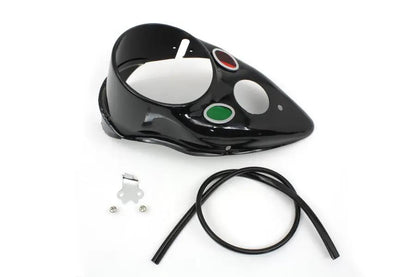 V-Twin Black Replica Cateye Dash Panel for Harley Davidson EL and FL 1939-1946 by V-Twin