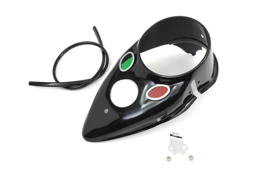 V-Twin Black Replica Cateye Dash Panel for Harley Davidson EL and FL 1939-1946 by V-Twin