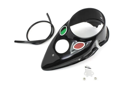 V-Twin Black Replica Cateye Dash Panel for Harley Davidson EL and FL 1939-1946 by V-Twin