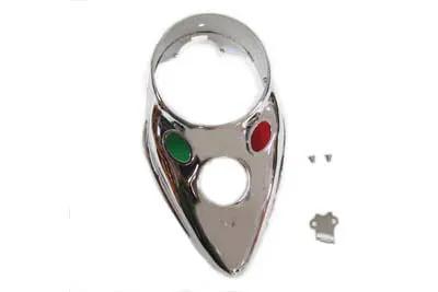 V-Twin Chrome Replica Cateye Dash Panel for Harley Davidson (Part #39-0447) by V-Twin