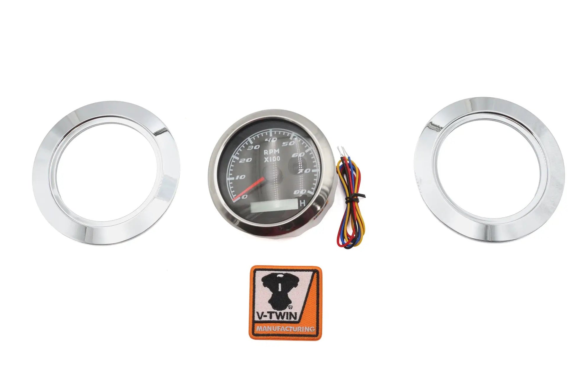 V-Twin 85mm Tachometer Kit with Built-In Hour Meter for Harley Davidson FL Models by V-Twin