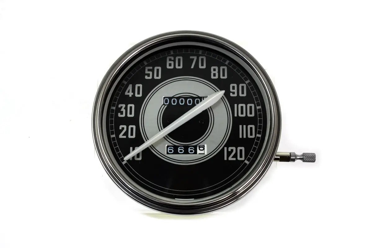 V-Twin Replica 2:1 Speedometer with White Needle for Harley Davidson FL 1940-1945 by V-Twin