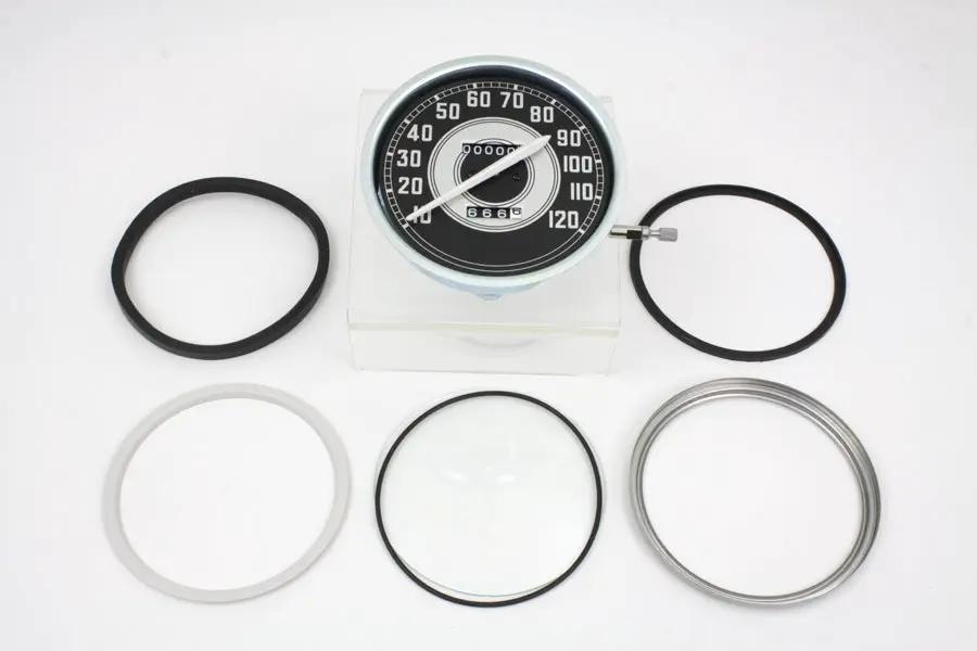 V-Twin Replica 2:1 Speedometer with White Needle for Harley Davidson FL 1940-1945 by V-Twin