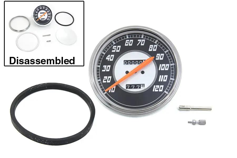 V-Twin Replica 2:1 Speedometer with Orange Needle for Harley Davidson FL Models by V-Twin