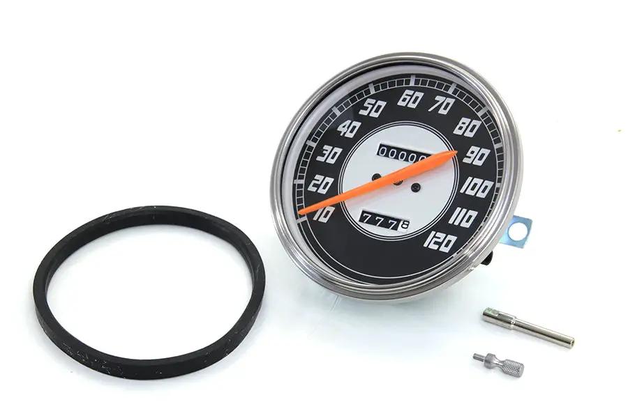 V-Twin Replica 2:1 Speedometer with Orange Needle for Harley Davidson FL Models by V-Twin