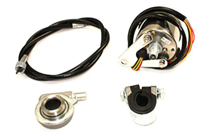 V-Twin Mini 60mm Speedometer with 2:1 Ratio – Black Face with LED Indicators by V-Twin