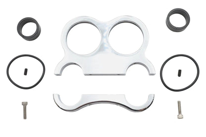 V-Twin Chrome Billet 48mm Dual Gauge Mount for 1 to 1-1/4 inch Handlebars by V-Twin