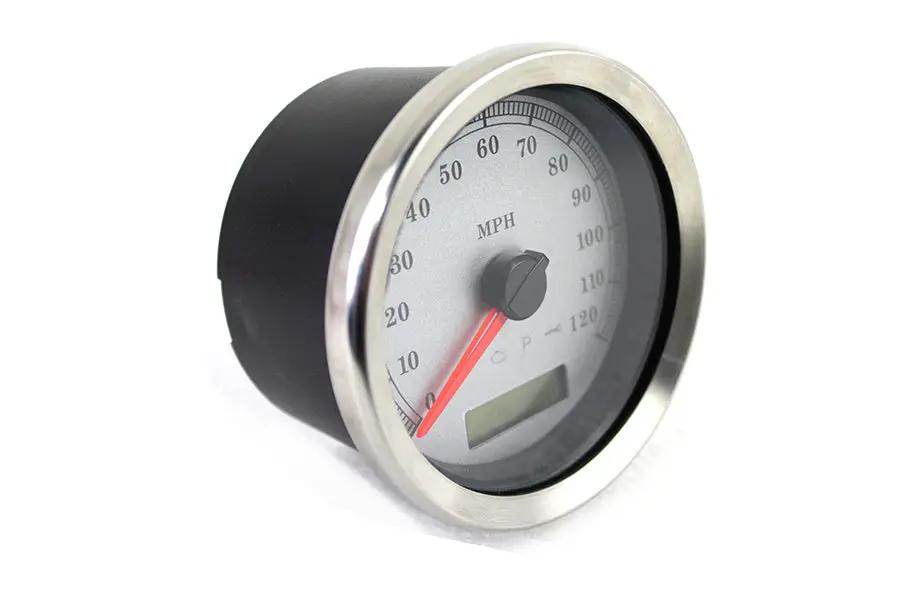 V-Twin Part Number 83110S Programmable Gauge with Silver Face for Harley Davidson FXD and XL Models by V-Twin