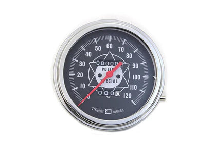 V-Twin Police Speedometer with Red Needle for Harley Davidson FL 1968-1977 by V-Twin