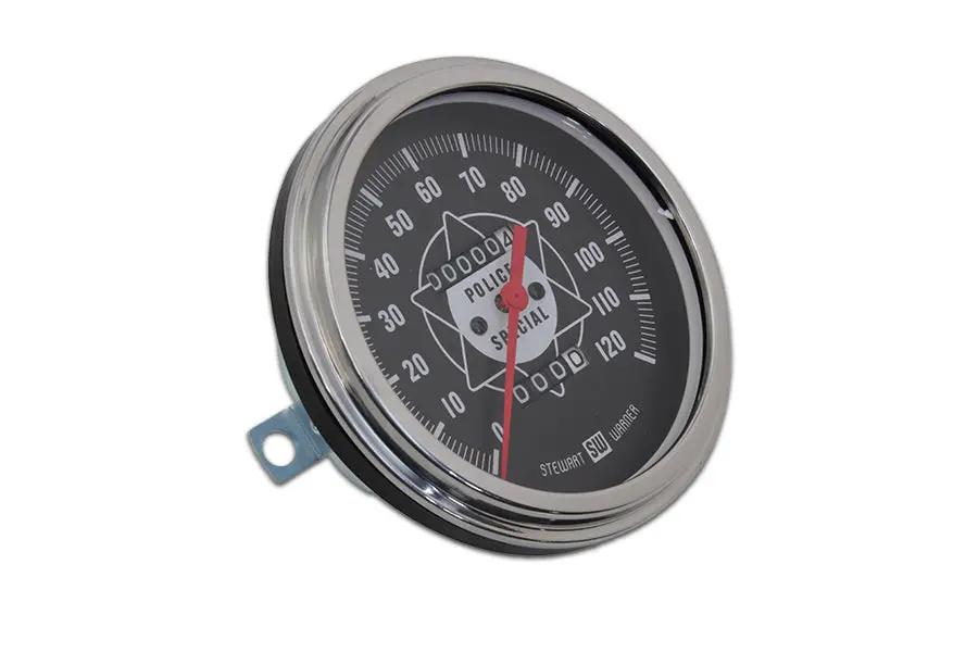 V-Twin Police Speedometer with Red Needle for Harley Davidson FL 1968-1977 by V-Twin