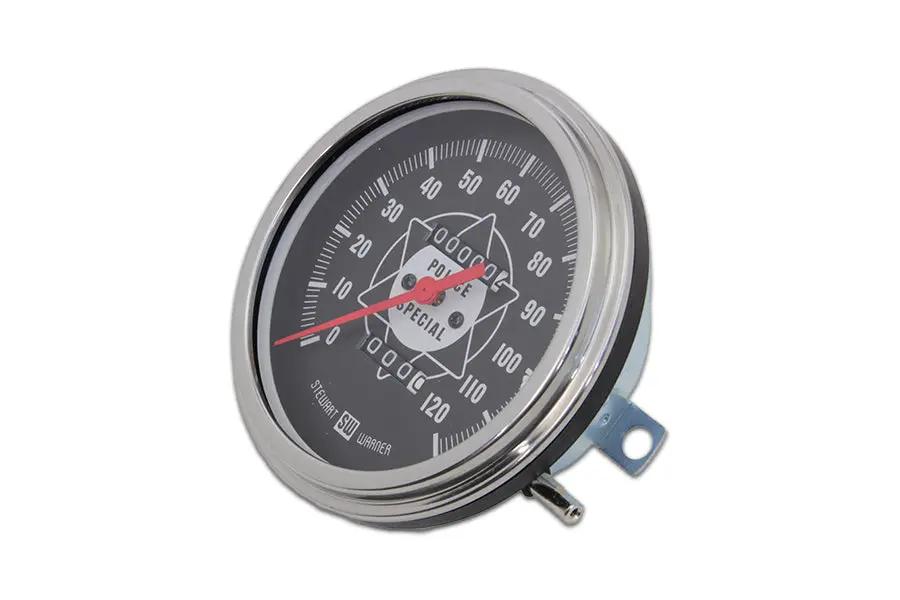 V-Twin Police Speedometer with Red Needle for Harley Davidson FL 1968-1977 by V-Twin
