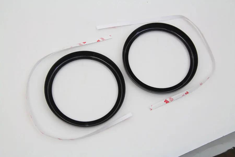 V-Twin 77844B 4 Inch Gauge Bezel Cover Black Set for Harley Davidson FLHT and FLTR by V-Twin