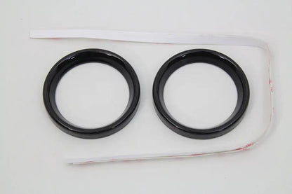 V-Twin 2 Inch Gauge Bezel Cover Kit with Black Finish for Harley Davidson FLH Models by V-Twin