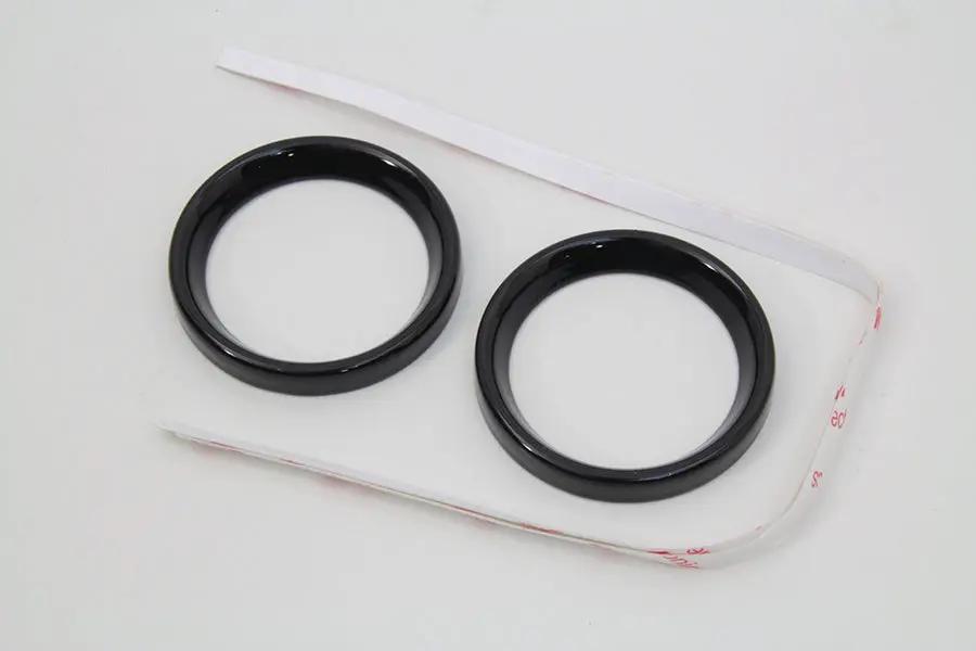 V-Twin 2 Inch Gauge Bezel Cover Kit with Black Finish for Harley Davidson FLH Models by V-Twin