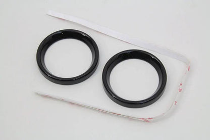 V-Twin 2 Inch Gauge Bezel Cover Kit with Black Finish for Harley Davidson FLH Models by V-Twin