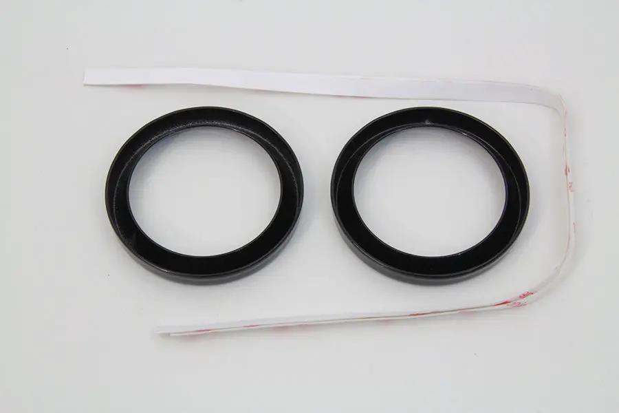 V-Twin 2 Inch Gauge Bezel Cover Kit with Black Finish for Harley Davidson FLH Models by V-Twin