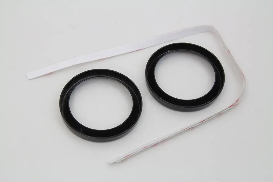 V-Twin 2 Inch Gauge Bezel Cover Kit with Black Finish for Harley Davidson FLH Models by V-Twin