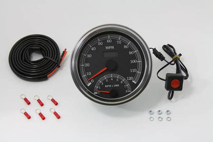 V-Twin Part 76712 Multi Ratio Speedometer and Tachometer Combo for Harley Davidson Dash by V-Twin