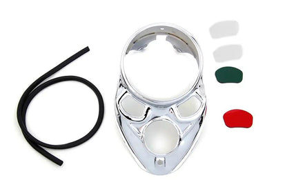 V-Twin Chrome Skull Dash Panel with Red Lens for 1937 Harley Davidson EL, UL, WL by V-Twin