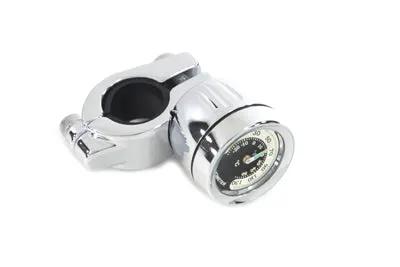 V-Twin Temperature Gauge with Mount – Chrome Finish for 1-Inch Handlebars – Part O91-6820T by V-Twin