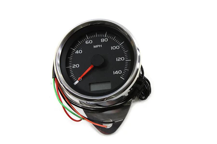 V-Twin 80mm Mini Electronic Speedometer with LCD Display for 1995-up FXST and XL Models by V-Twin