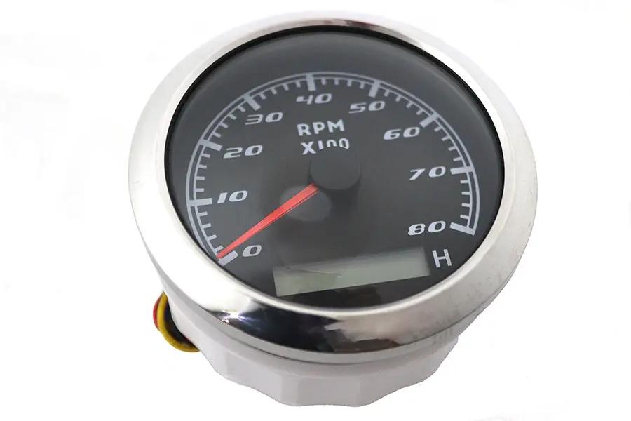 V-Twin 39-0839 Tachometer Gauge with Built-In Hour Meter for 2-4 Cylinder Engines by V-Twin