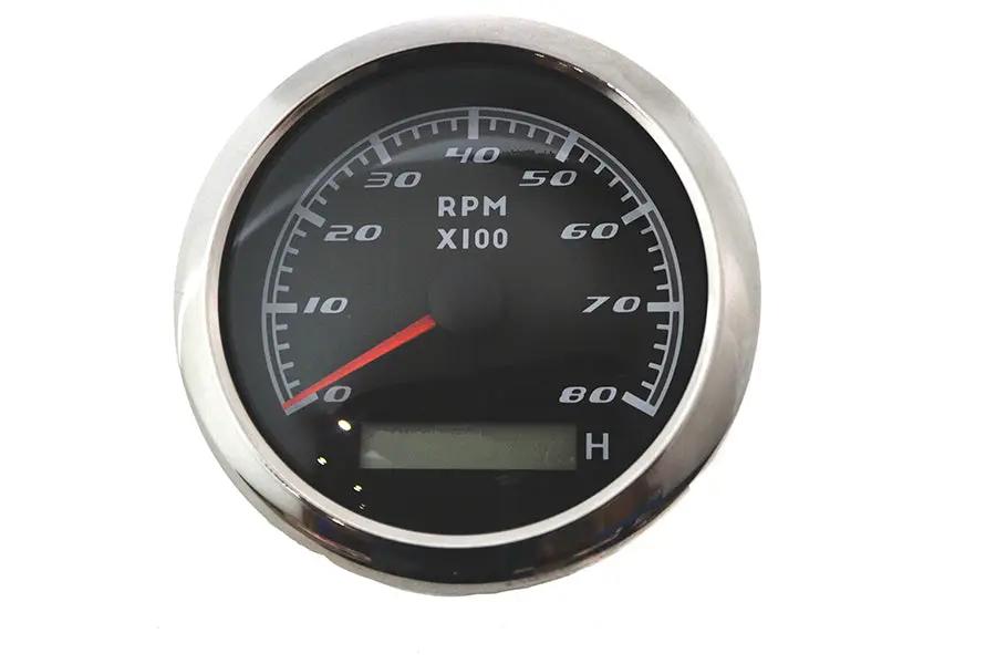 V-Twin 39-0839 Tachometer Gauge with Built-In Hour Meter for 2-4 Cylinder Engines by V-Twin