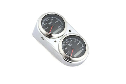 V-Twin GPS Speedometer and Tachometer Dash Kit for Harley Davidson FXD (1991-2000) with Chrome Finish by V-Twin