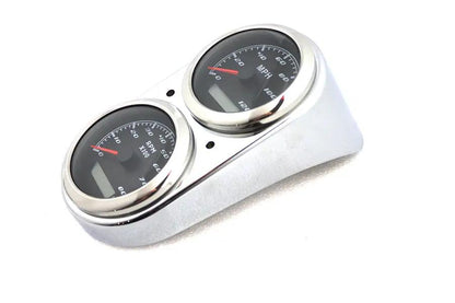 V-Twin GPS Speedometer and Tachometer Dash Kit for Harley Davidson FXD (1991-2000) with Chrome Finish by V-Twin