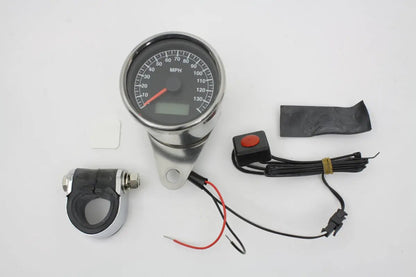 V-Twin Electronic Speedometer 2240:60 with 12V LED Backlight and Recalibration for Motorcycles by V-Twin