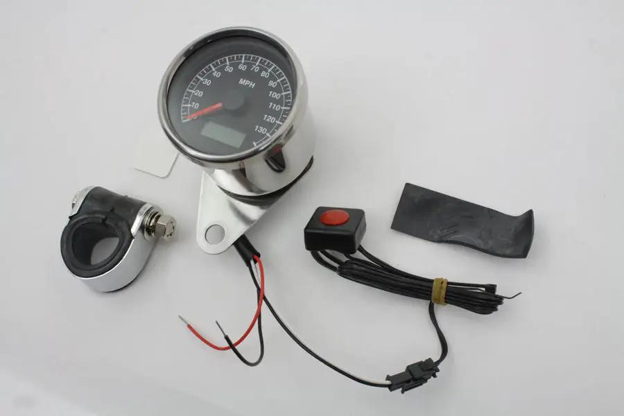 V-Twin Electronic Speedometer 2240:60 with 12V LED Backlight and Recalibration for Motorcycles by V-Twin