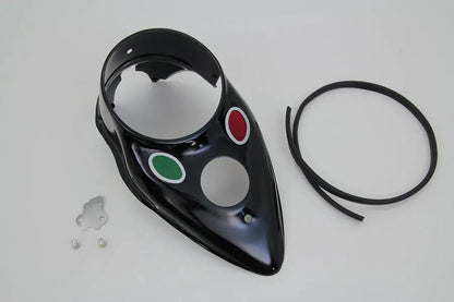 V-Twin Black Cateye Dash Panel for Harley Davidson EL and FL Models by V-Twin