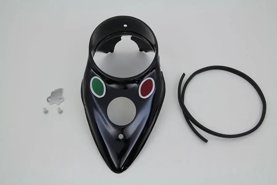 V-Twin Black Cateye Dash Panel for Harley Davidson EL and FL Models by V-Twin