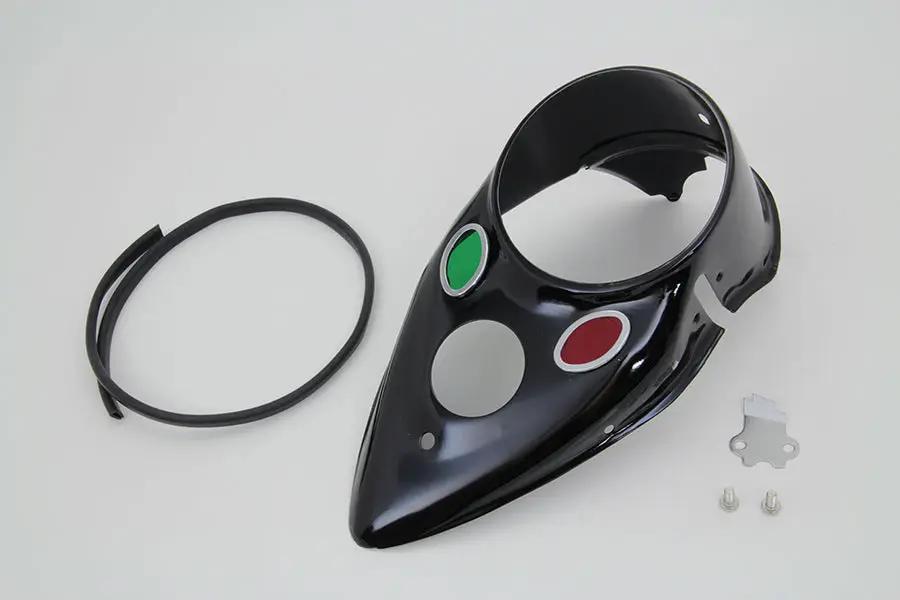 V-Twin Black Cateye Dash Panel for Harley Davidson EL and FL Models by V-Twin