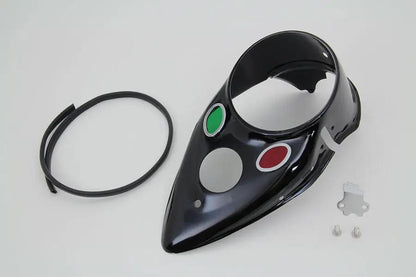 V-Twin Black Cateye Dash Panel for Harley Davidson EL and FL Models by V-Twin