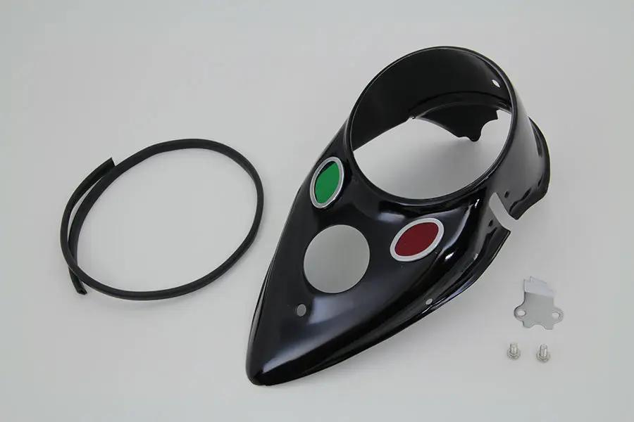 V-Twin Black Cateye Dash Panel for Harley Davidson EL and FL Models by V-Twin