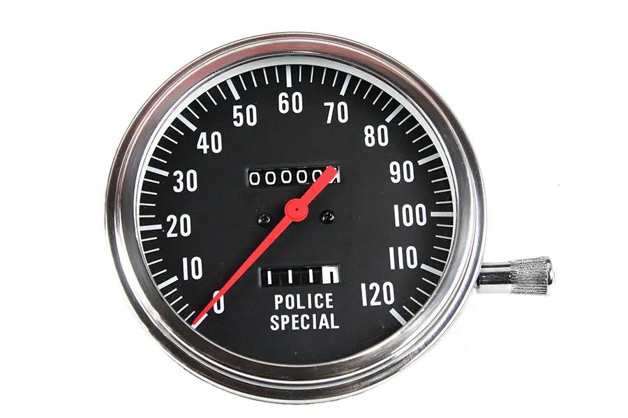 V-Twin Police Special 2:1 Speedometer with 4-1/4 inch Lens Diameter for Harley Davidson FL (Part #90115B) by V-Twin
