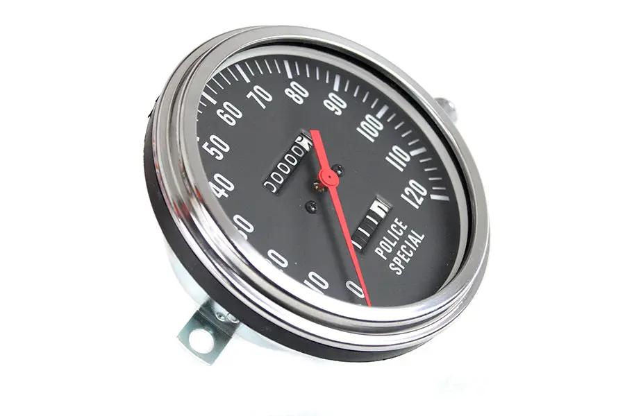 V-Twin Police Special 2:1 Speedometer with 4-1/4 inch Lens Diameter for Harley Davidson FL (Part #90115B) by V-Twin