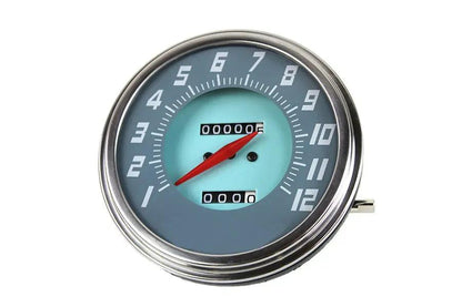 V-Twin FLH 2:1 Ratio Replica Grey-Blue Face Speedometer for Harley Davidson FL (Part #70845G) by V-Twin
