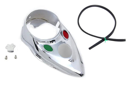 V-Twin Chrome Cateye Dash Panel for Harley Davidson EL & FL 1939-1946 by V-Twin