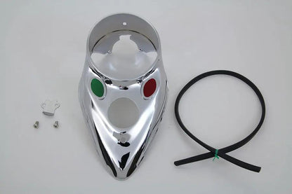 V-Twin Chrome Cateye Dash Panel for Harley Davidson EL & FL 1939-1946 by V-Twin