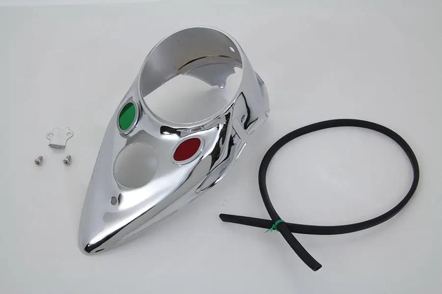 V-Twin Chrome Cateye Dash Panel for Harley Davidson EL & FL 1939-1946 by V-Twin